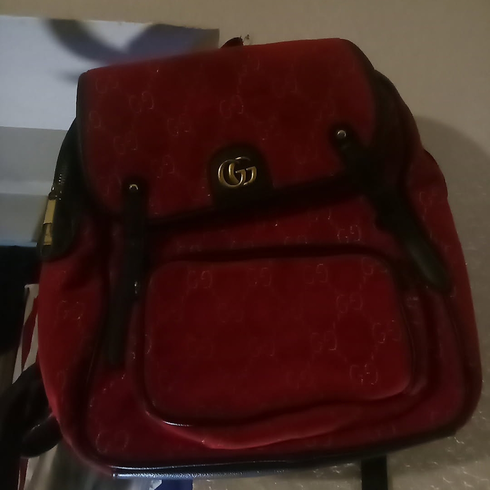 Gucci Red and Black Backpack